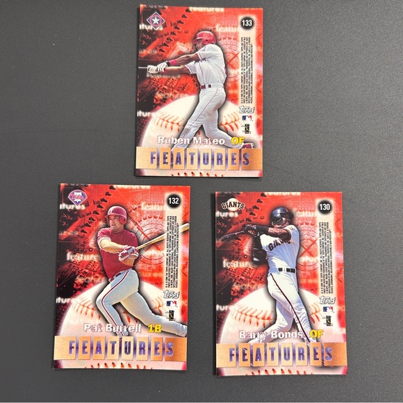 Topps Finest Cards 130 132 133 Bonds Guerrero Patterson Mateo Hamilton Burrell - Picture 3 of 3